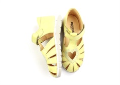 Angulus lys gul sandal med hjerte og glitter